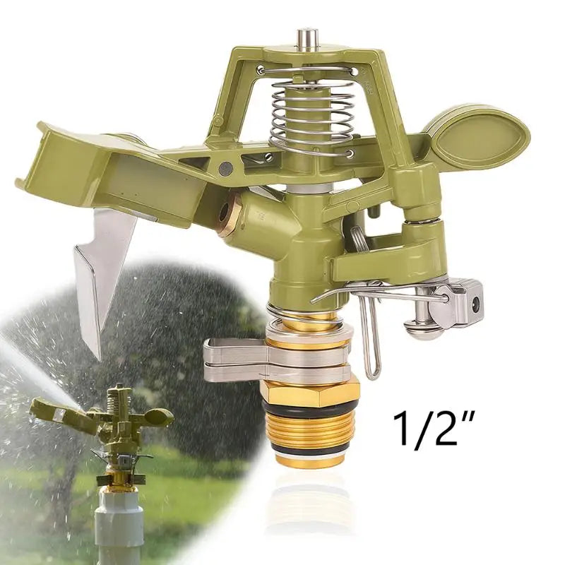 360° Metal Pulsating Lawn Sprinkler – 1/2 & 3/4 Inch Garden