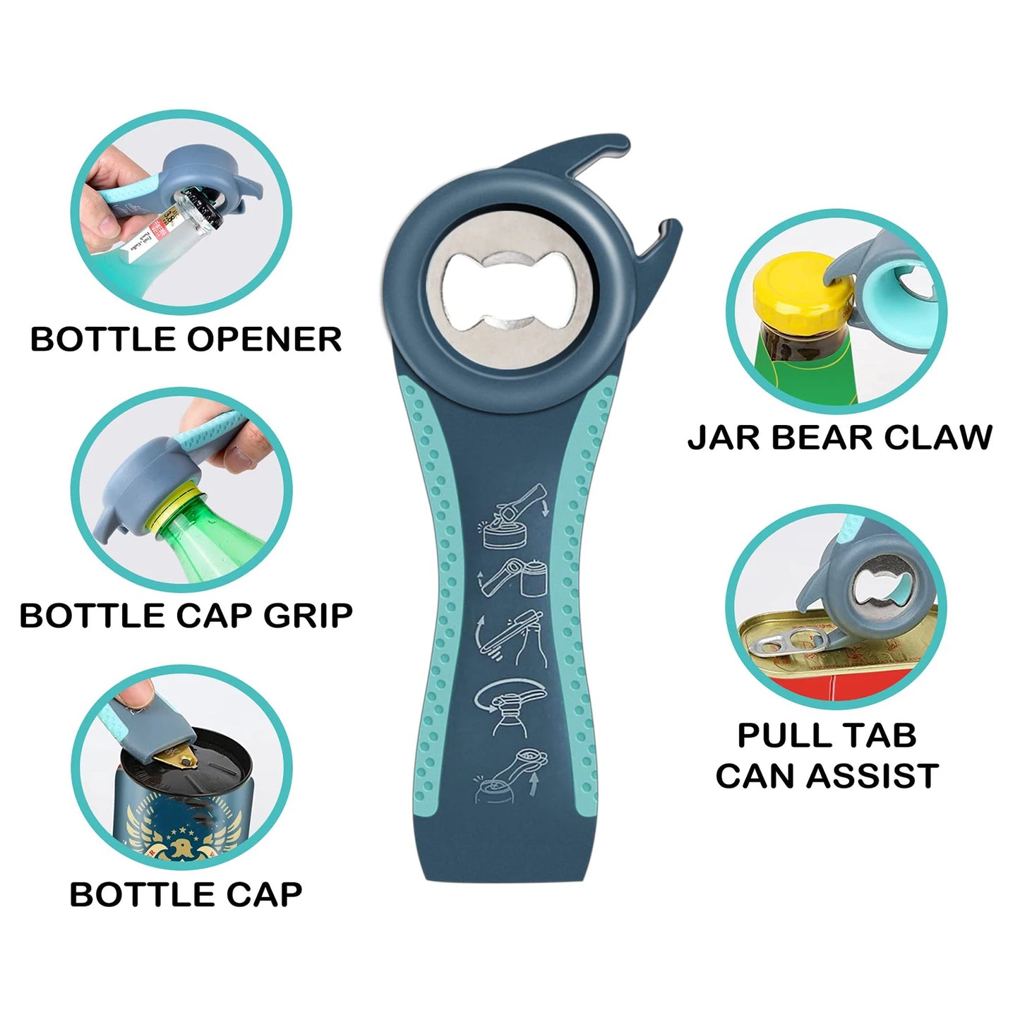 4pcs Jar Opener for Weak Hands Lightweight Portable Sturdy Material Opener for All Kinds of Bottle Lids Peaceful Pleasures Health and Wellness