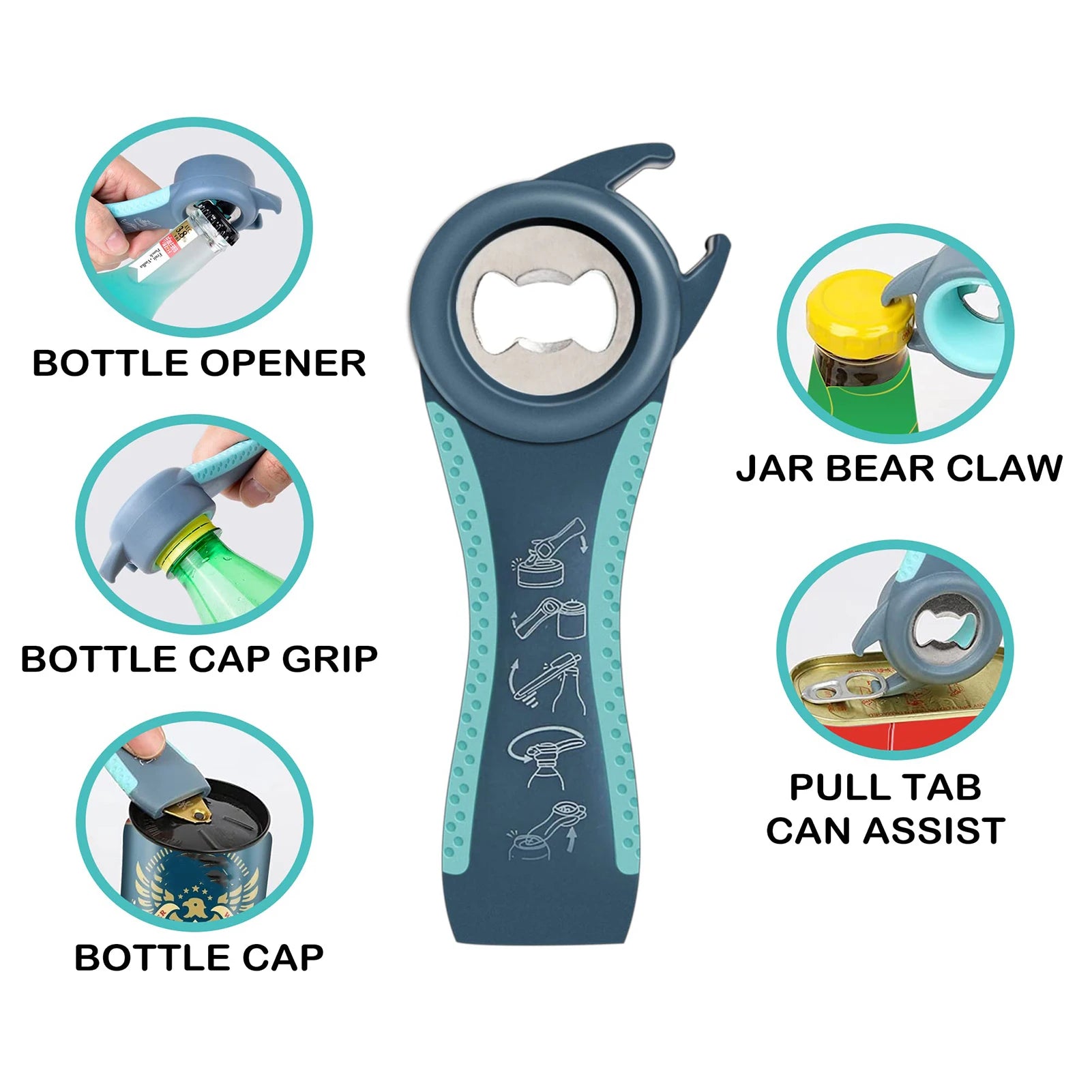 4pcs Jar Opener for Weak Hands Lightweight Portable Sturdy Material Opener for All Kinds of Bottle Lids Peaceful Pleasures Health and Wellness