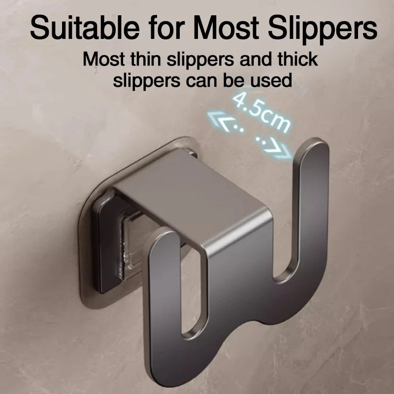 No-Drill Aluminum Wall-Mounted Slipper & Shoe Storage Rack