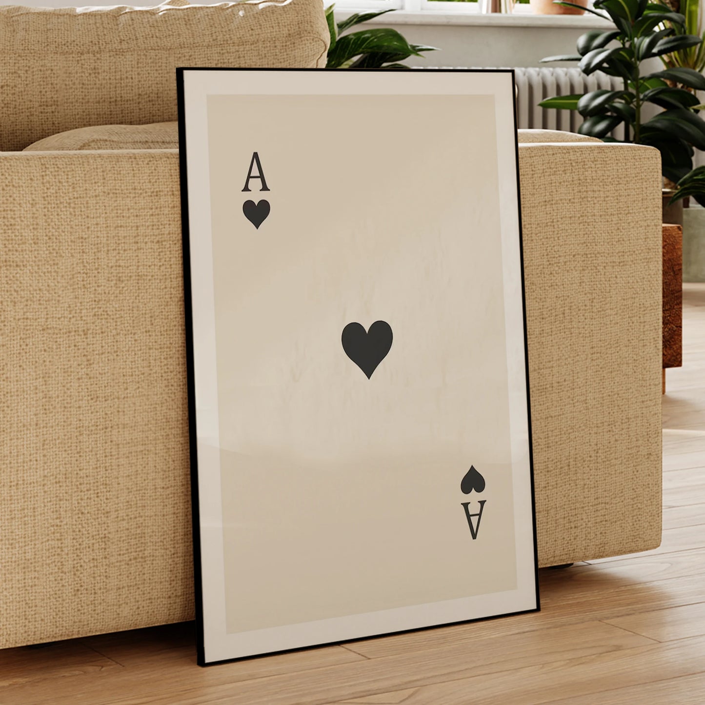 Retro Love Playing Cards Canvas Wall Art Print | Home Decor