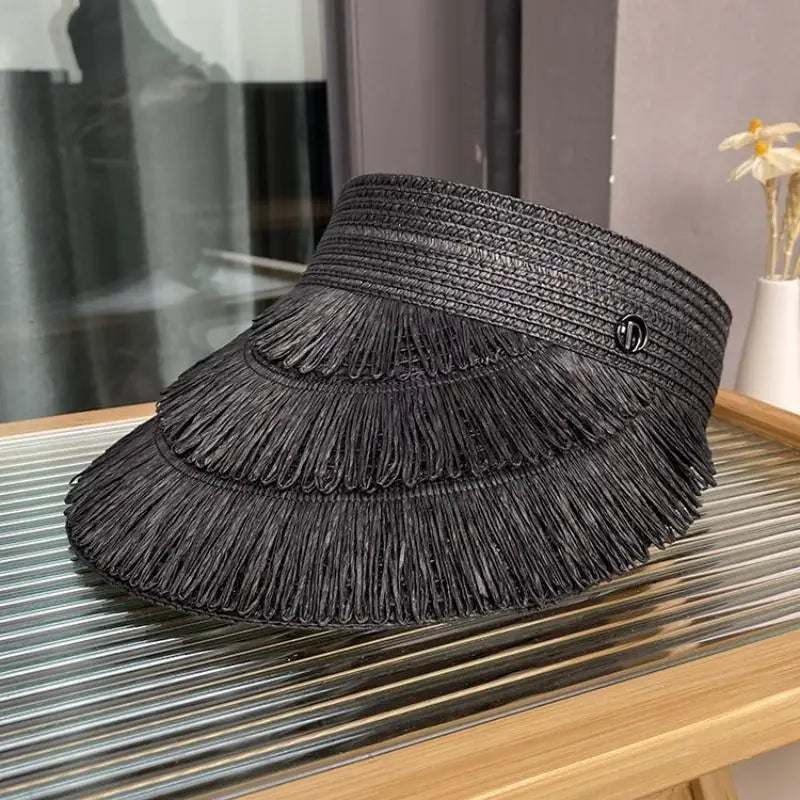 Women's Wide Brim Straw Sun Hat – Fringe Beach Visor