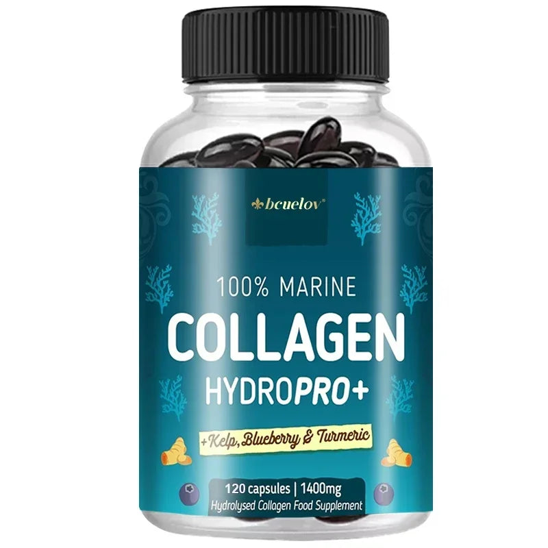 Hydrolyzed Marine Collagen - HYDROPRO supports skin and joint, hair and nail health nutritional supplement Peaceful Pleasures Health and Wellness 120 count-1 bottle