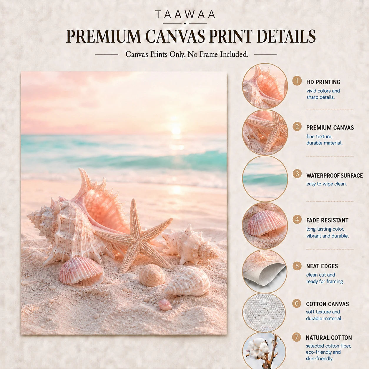 Nordic Coastal Beach Wall Art Pink Sunset Canvas Painting Tropical Ocean Palm Tree Poster Print Living Room Decor Peaceful Pleasures Health and Wellness