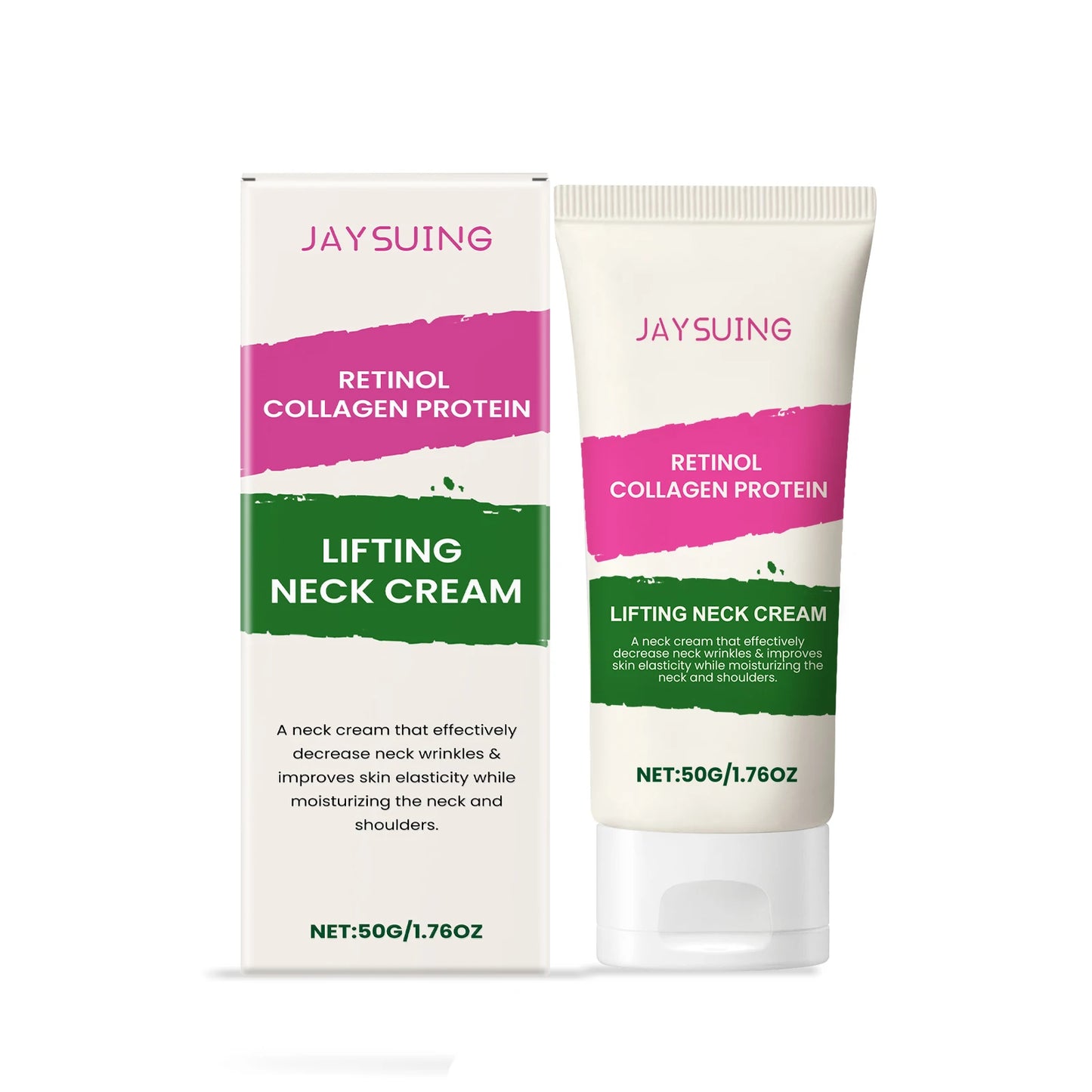 Collagen Neck Cream Anti Aging Reduces Wrinkles Lines Improve Double Chin Sagging Lifts Tightens Brighten Skin Beauty Neck Cream Peaceful Pleasures Health and Wellness 50g boxed
