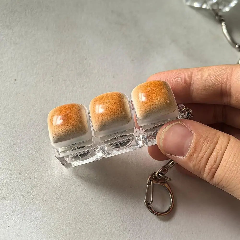 Mini Mechanical Keyboard Clicker Keychain Fidget Toy Fidget Keychain Toy Peaceful Pleasures Health and Wellness