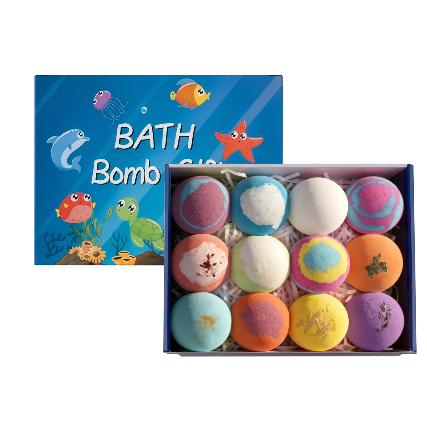 Kids Bath Bombs with Hidden Surprise Toys – 12-Pack Gift Set
