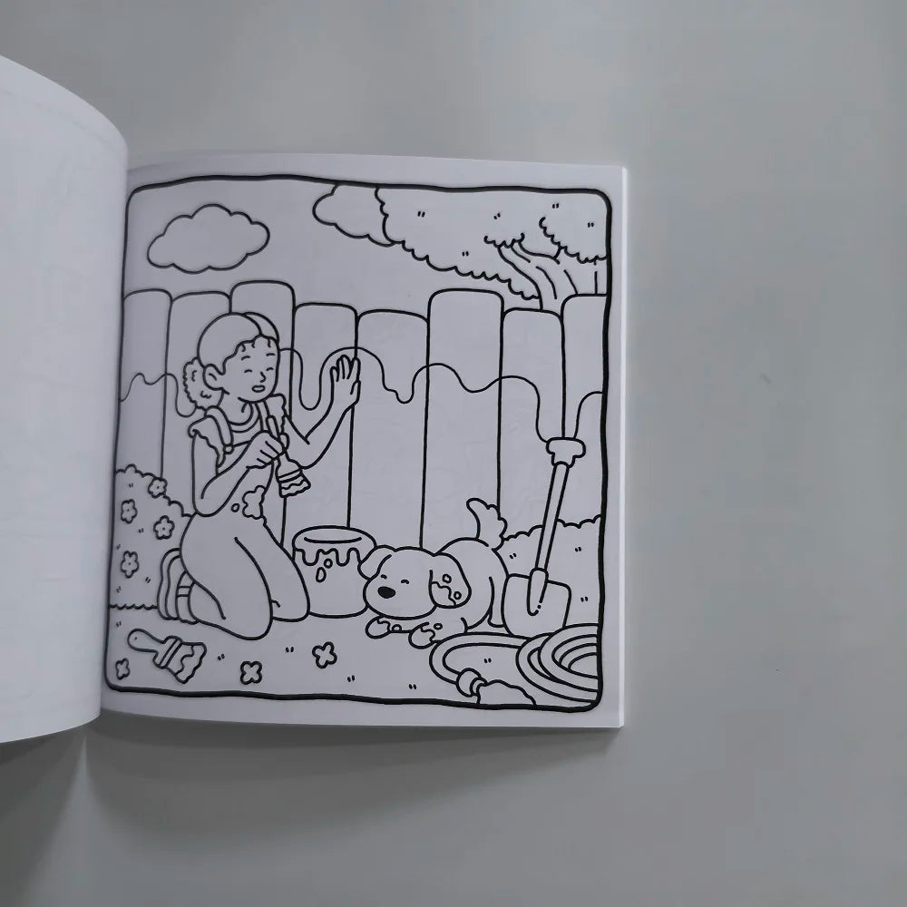 Girl Moments Cute Comfy Coloring Book Adults Stress Relief Drawing