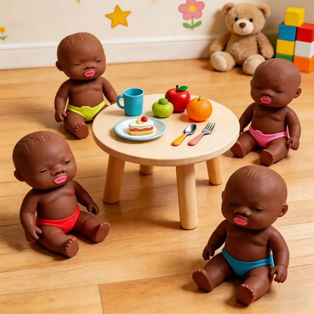 Black Baby Squeeze Toy | Soft TPR Sensory Fidget Doll Figure