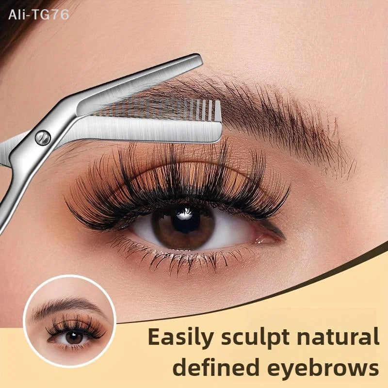 Stainless Steel Eyebrow Scissors with Comb | Precision Grooming