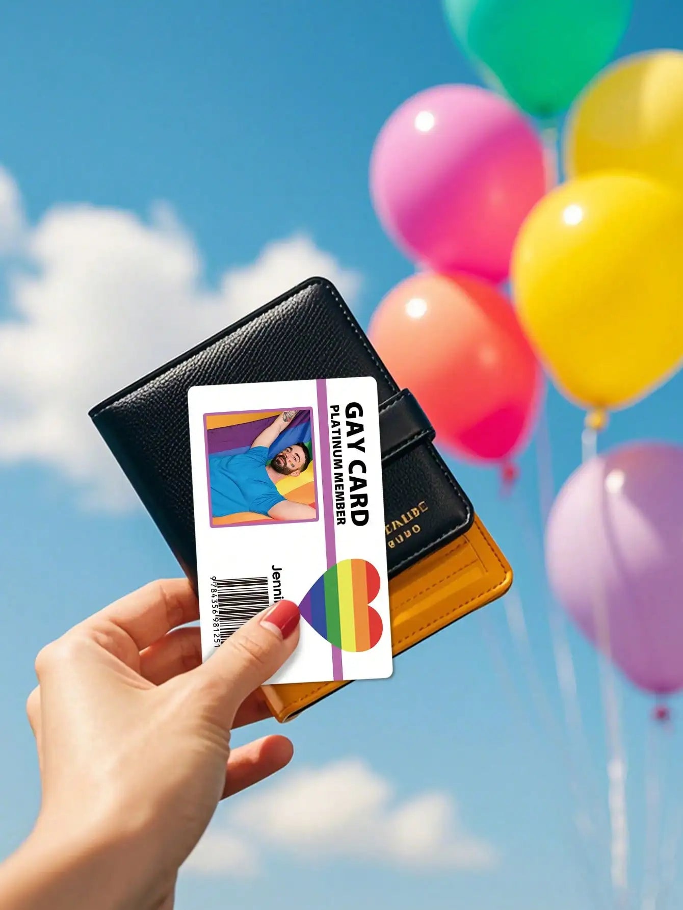 Custom Photo Wallet Card Personalized Name Card LGBTQ Pride Gift Funny Membership Card Novelty ID Card Prank Gift Peaceful Pleasures Health and Wellness