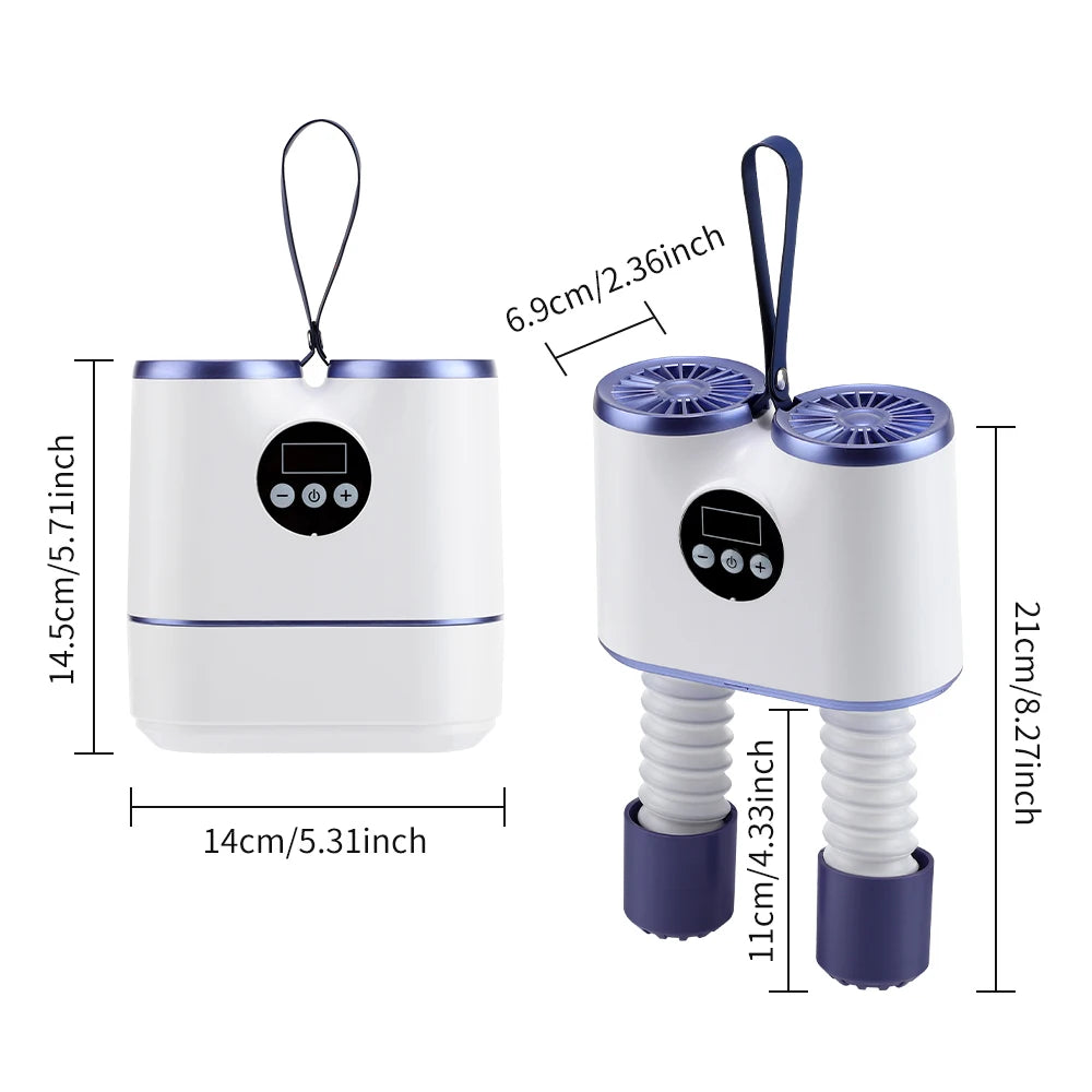 Portable Shoe Dryer with Fan Hot Air Heater Moisture Odor Home Smart Ski Boot Shoes Gloves Socks Fast Drying Machine with Timer Peaceful Pleasures Health and Wellness