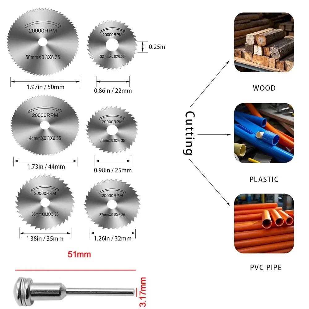 Rotating Tool Cutting Wheel Including HSS Circular Saw Blades Resin