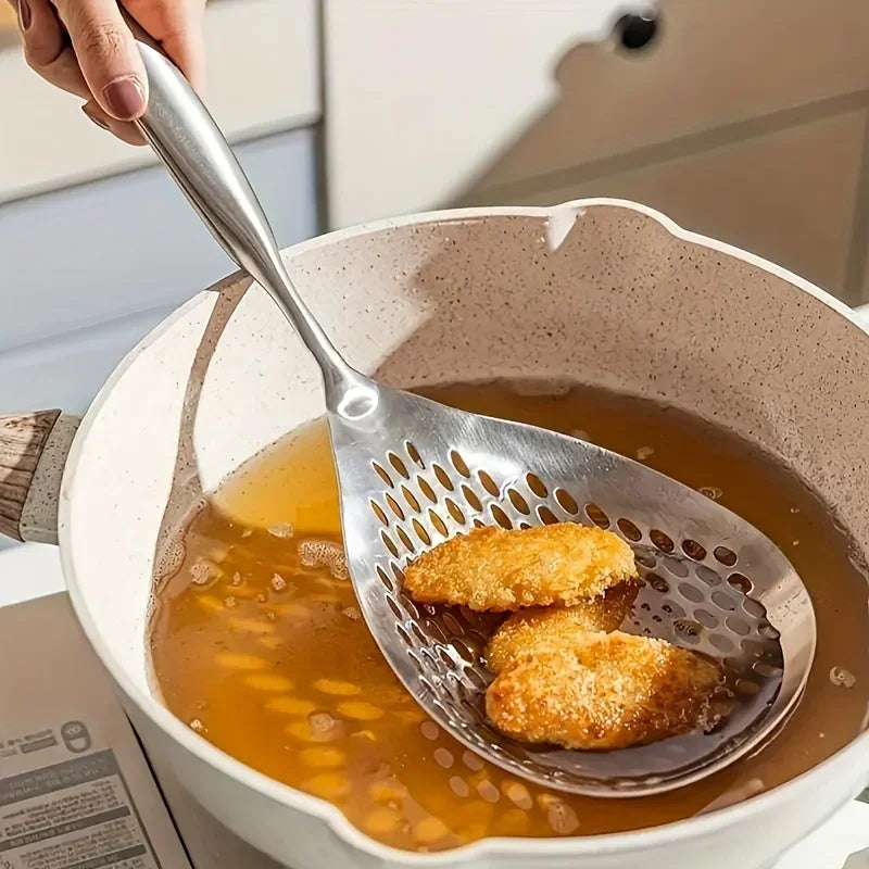 Large Stainless Steel Skimmer Spoon | Heavy Duty Colander Strainer