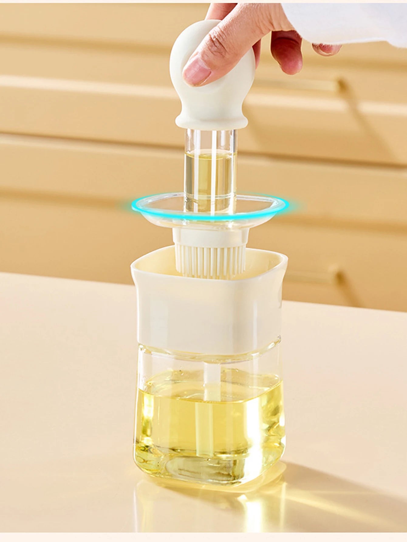 1Pcs Oil Dispenser Bottle with Silicone Brush Cooking Grilling Kitchen Tool Outdoor Barbecue Press Brush Oil Bottle Oil Brush Peaceful Pleasures Health and Wellness