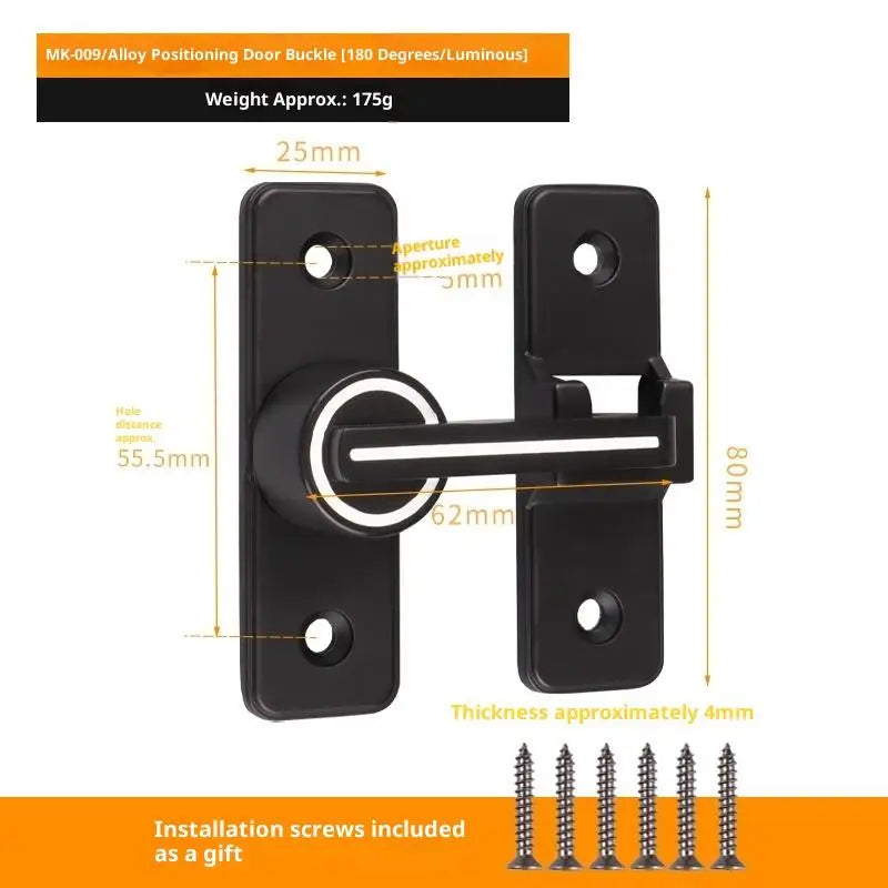 Zinc Alloy 90° Sliding Door Latch | Luminous Barn Gate Bolt