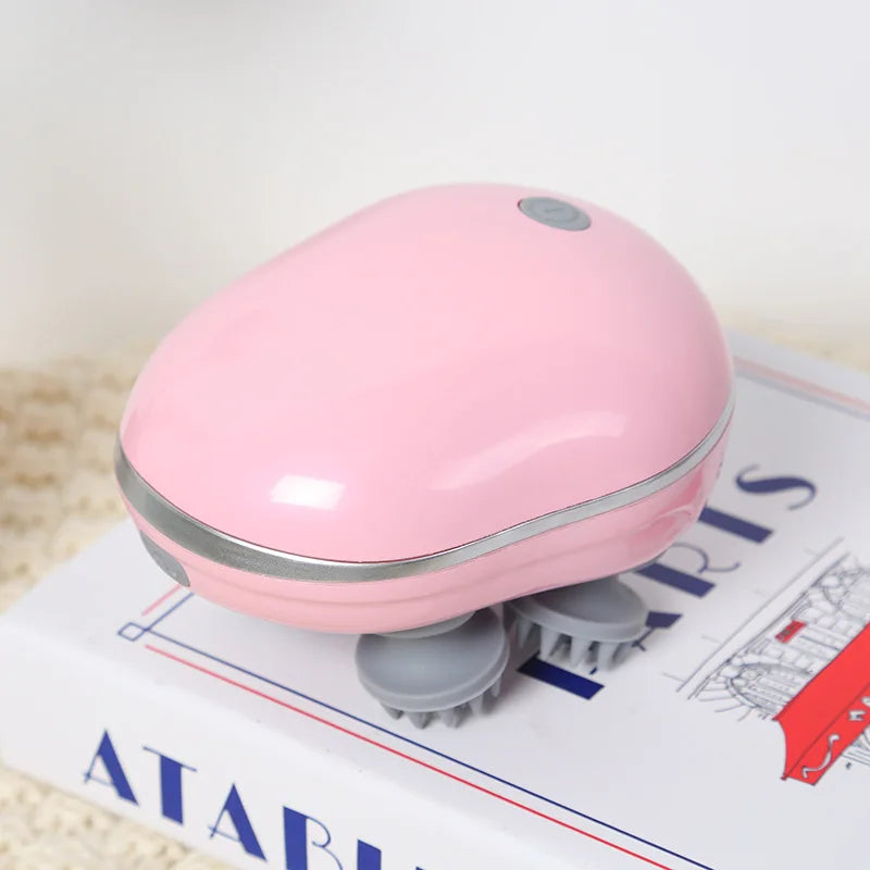 Head Massager with Adjustable Speed for Scalp Massage Red Light for Hair Care Soft Silicone for Deep Kneading of the Head Peaceful Pleasures Health and Wellness pink