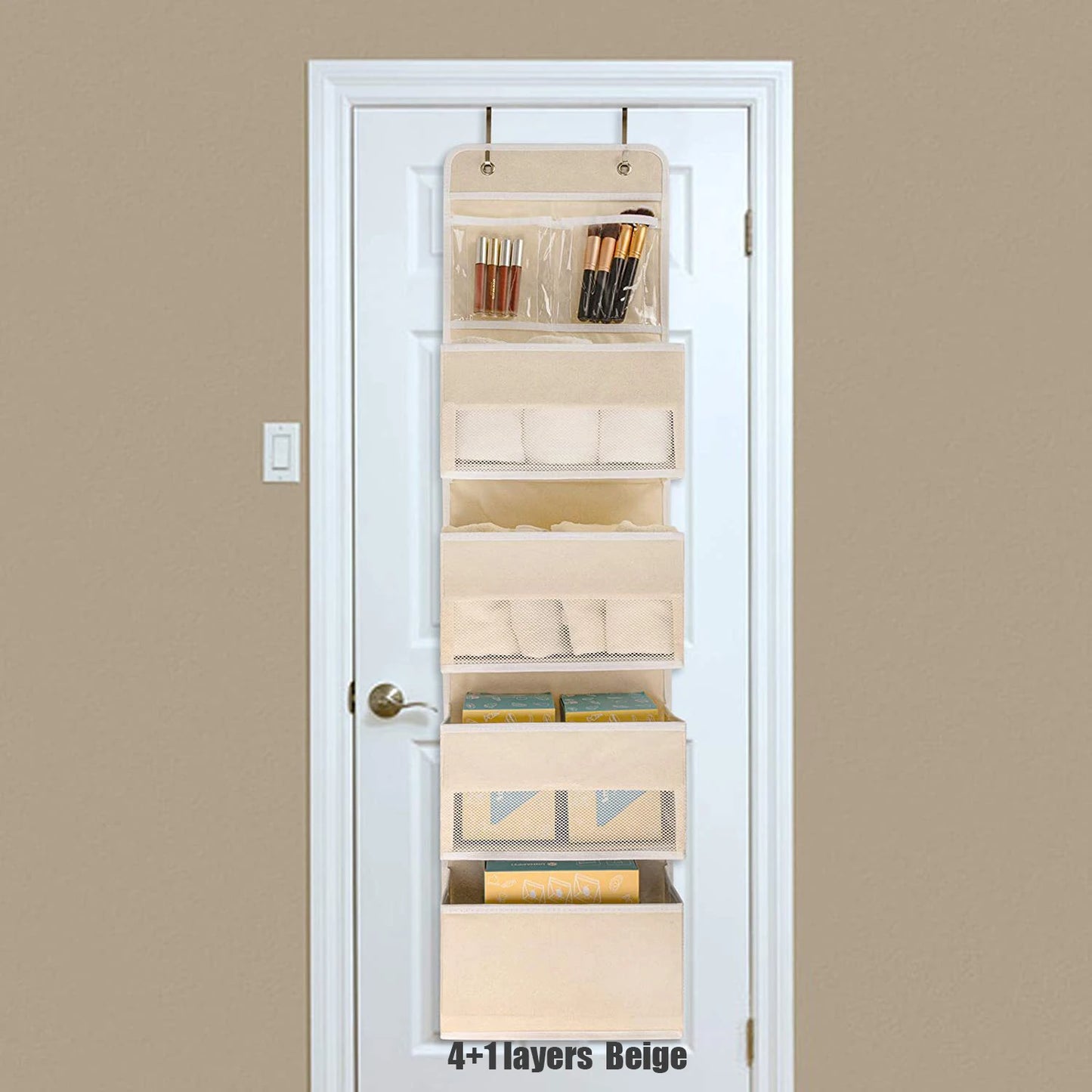 Over the Door Hanging Organizer – 1–5 Pockets, Wall Mount