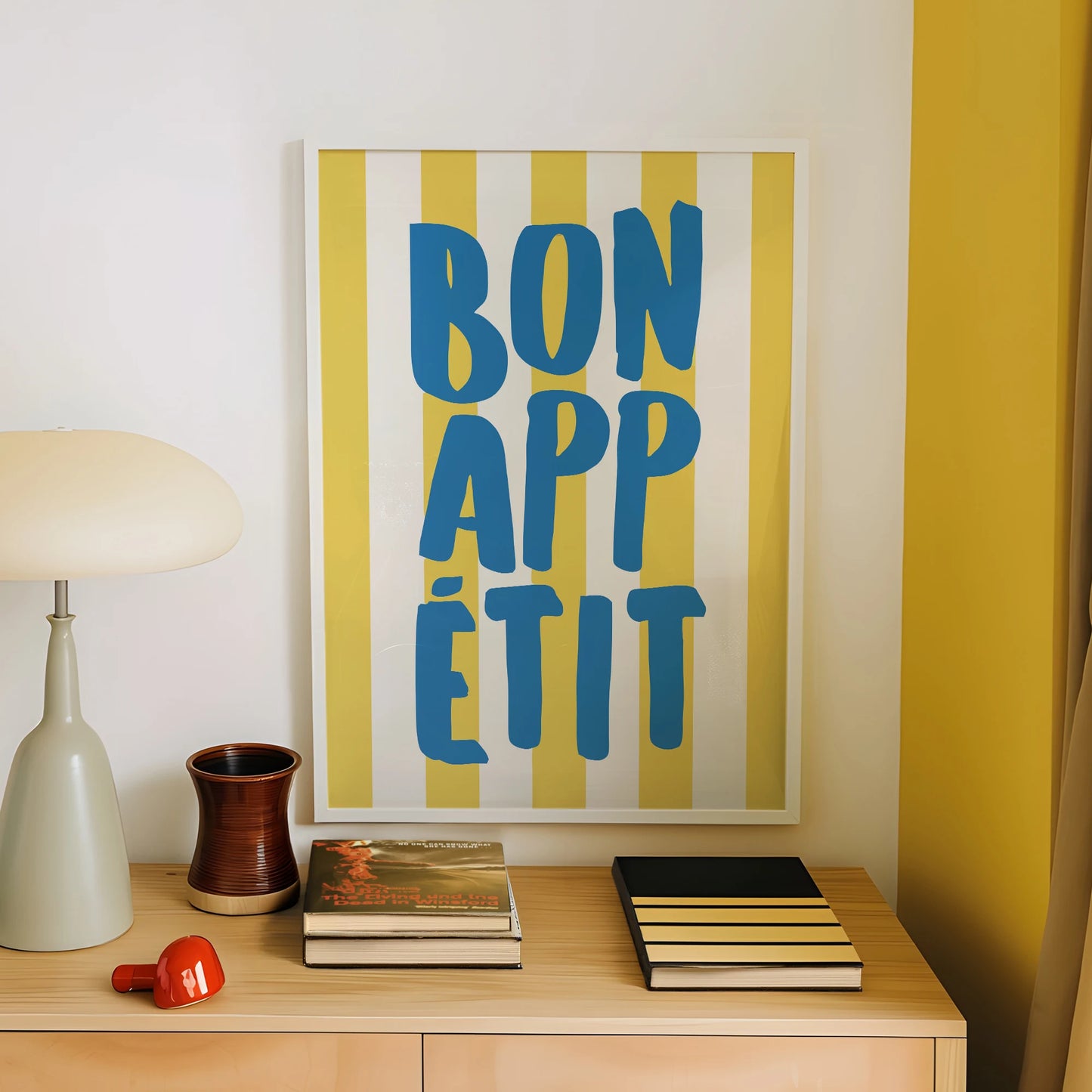 Bon Appétit Canvas Wall Art | Blue Font Kitchen & Dining Decor