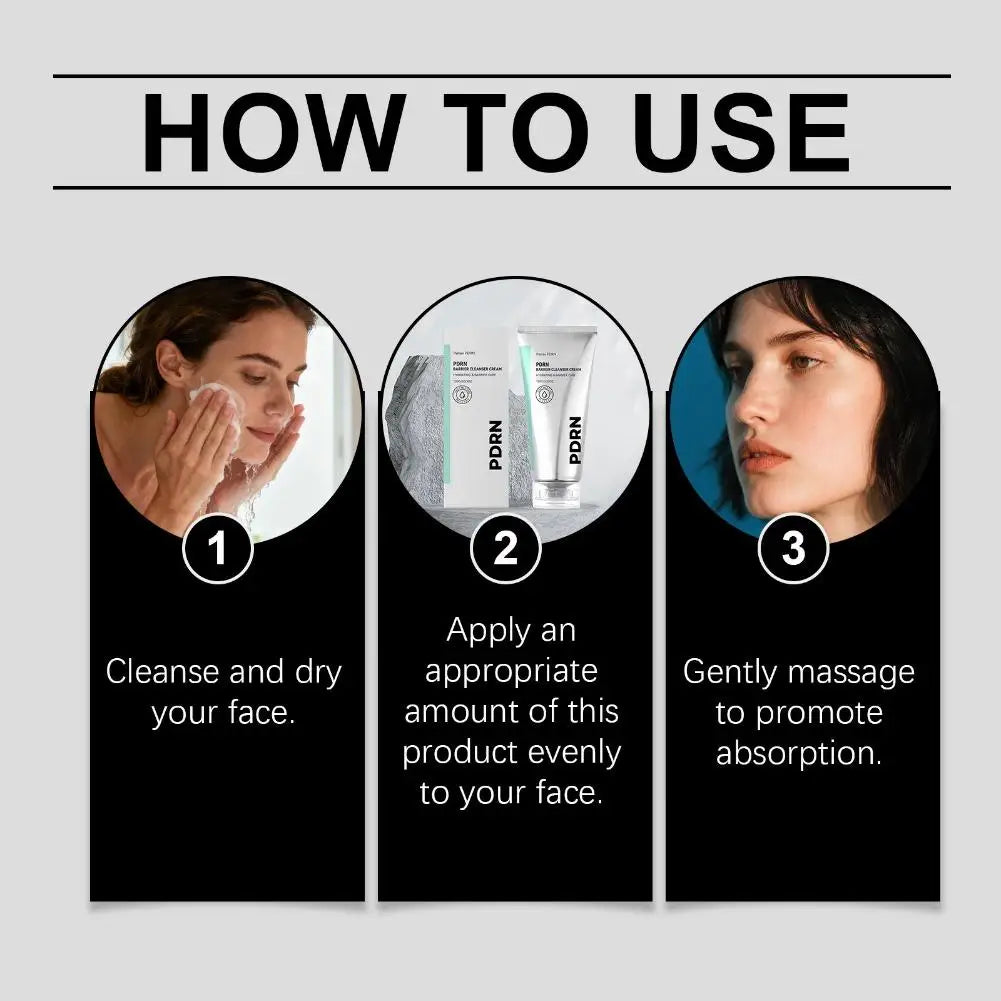 100g Daily Gentle Hydrating Barrier Care PDRN Barrier Cleanser Cream Moisturizing Rejuvenating Cleansing Foam Facial Cleanser Peaceful Pleasures Health and Wellness