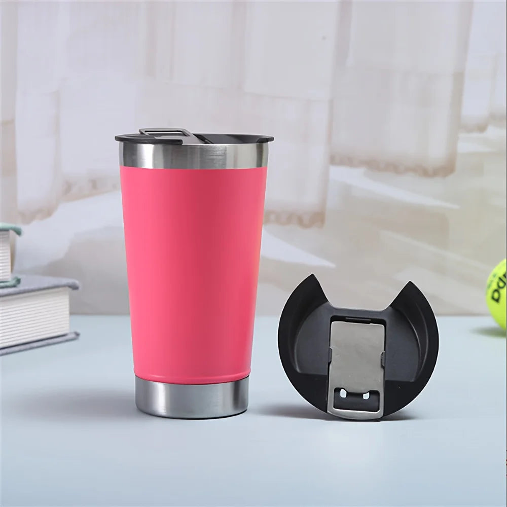 8-Pack 16oz Vacuum Insulated Beer Tumbler Set with Bottle Opener