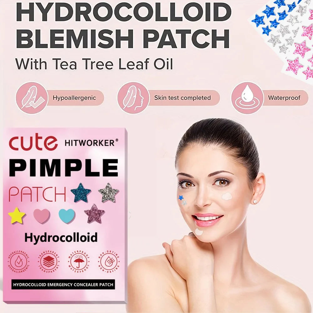 Invisible Hydrocolloid Acne Patches – Waterproof, All Skin Types