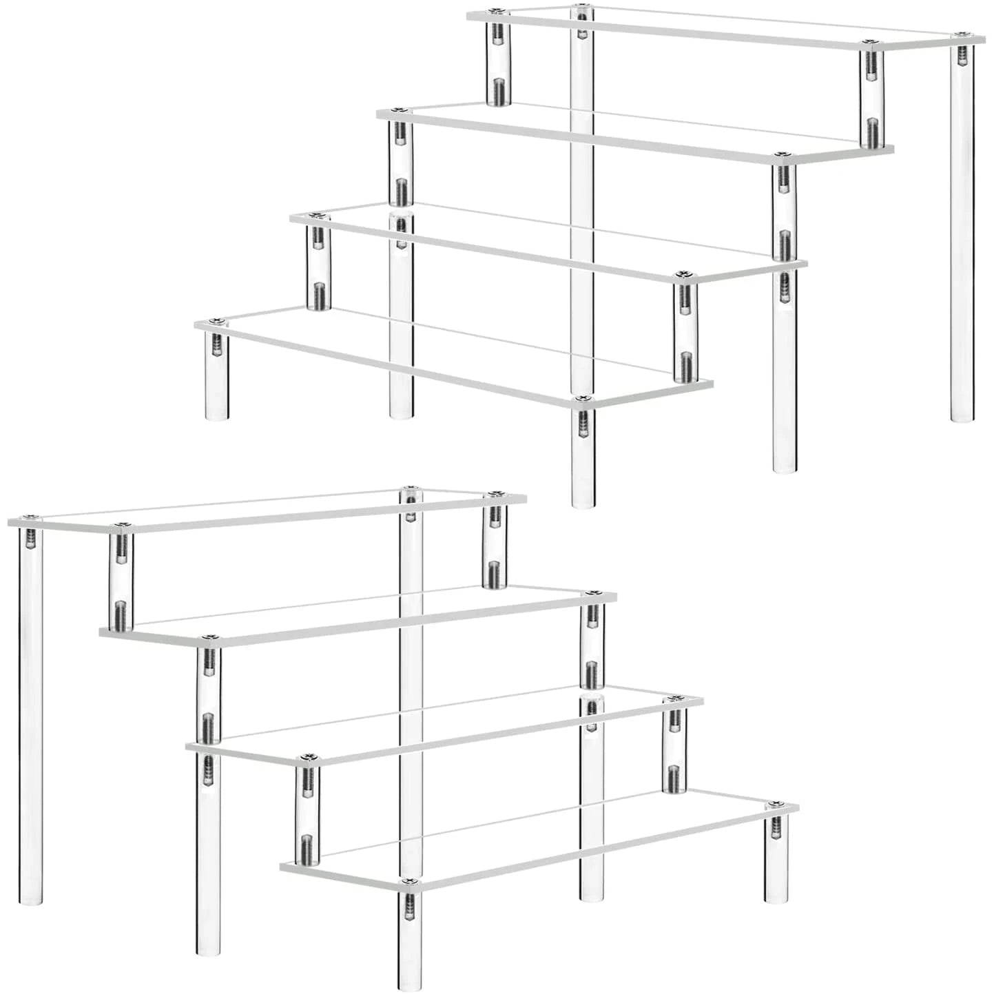 1-5 Tier Acrylic Display Stand Clear Display Riser Rack for Cupcake Perfume Doll Décor Organizer Amiibo Funko POP Figures DC05 Peaceful Pleasures Health and Wellness
