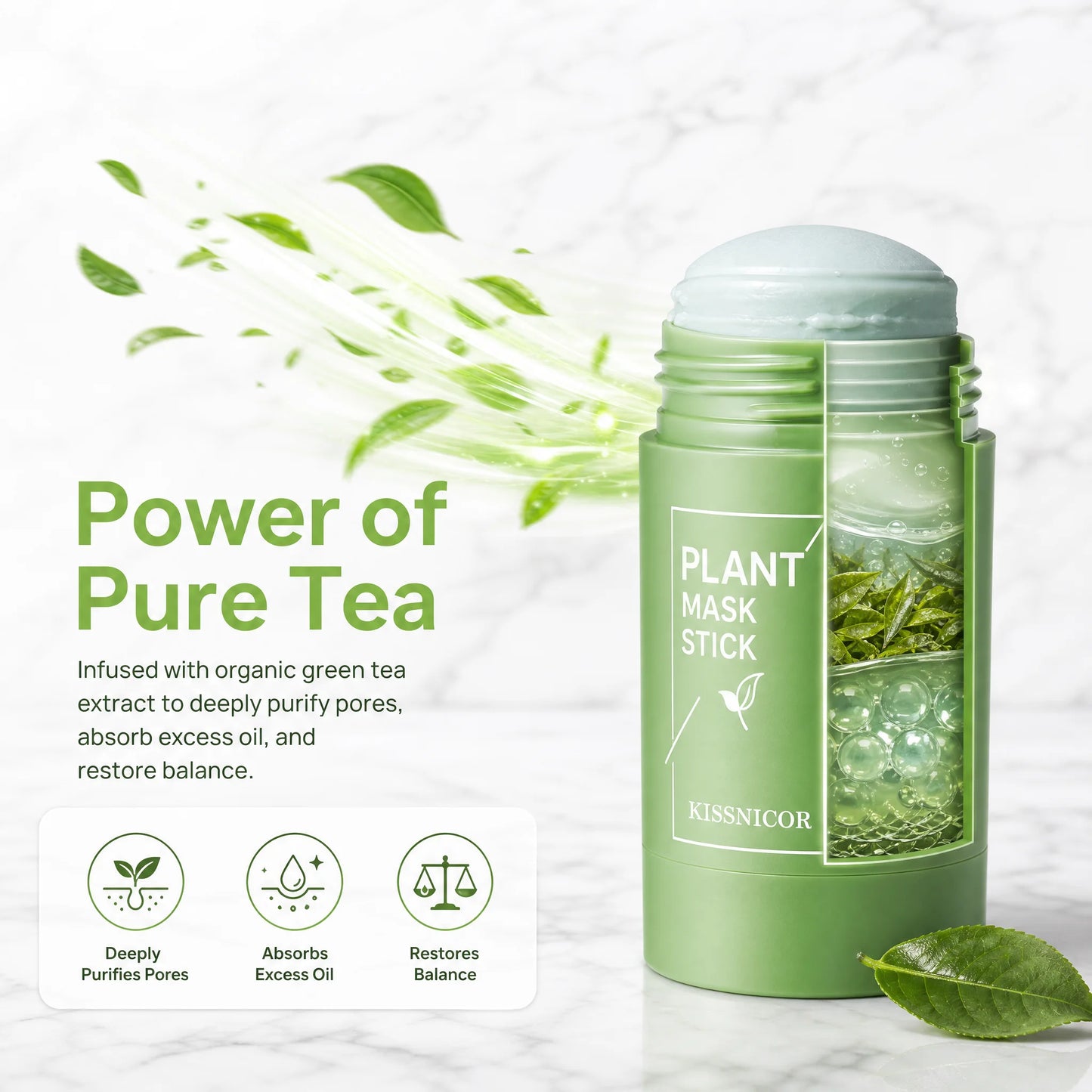 Green Tea Mud Mask Stick – Deep Cleansing & Moisturizing