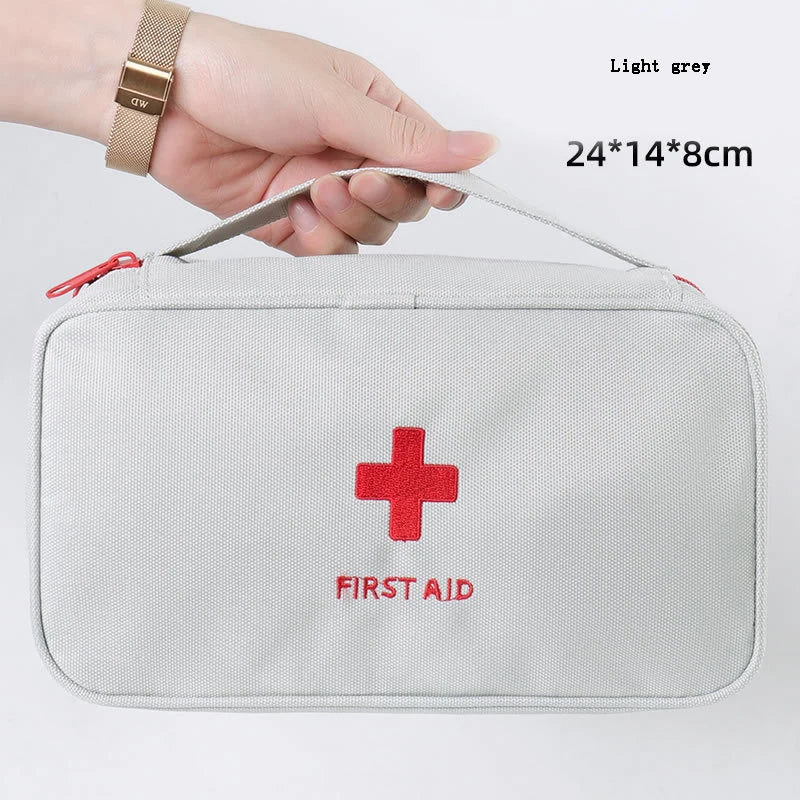 Storage Bag Primary School Student Epidemic Prevention Bag Travel Portable First Aid Kit Emergency Outdoor Bag Peaceful Pleasures Health and Wellness Light grey