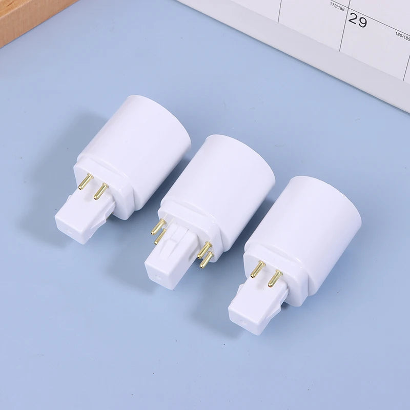 3PCS 4 Pin Conductive G24 To E26/E27 Socket Adapter G24Q Lamp Base Adapter G24Q To Medium Light Socket Converter Peaceful Pleasures Health and Wellness