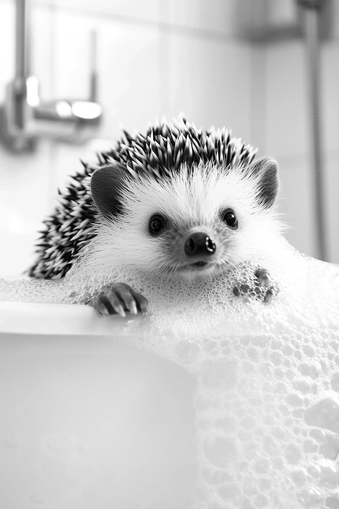 Black & White Cute Animal Toilet Paper Canvas Wall Art Poster