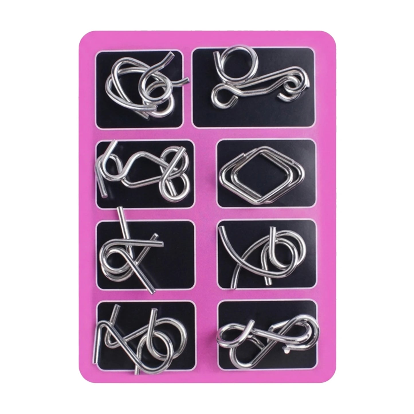 24Pcs Puzzle Unlocking Rings Set Iron Logic Toys for Kids Students Educational Traditional Design Peaceful Pleasures Health and Wellness 8pcs thick lock c