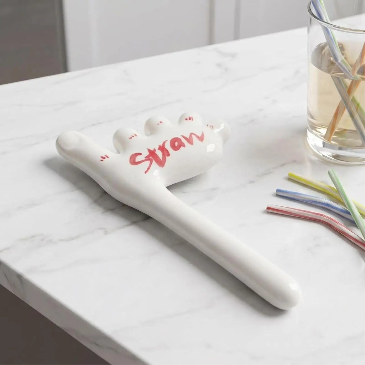Ceramic Foot-Shaped Drinking Straw | Funny Reusable Novelty Straw