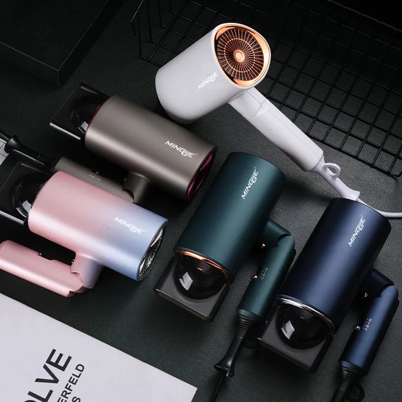 Popular Foldable Hair Dryer 1800W Blue Light Negative Ion Super Silent US/EU/UK/Plug 110V/220V Home Barber Recommended Peaceful Pleasures Health and Wellness