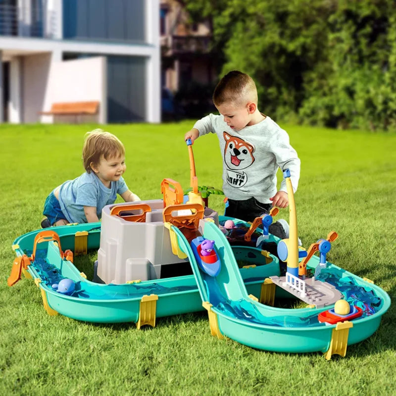 2-Tier Kids Water Table | Outdoor Toddler Water Park Playset