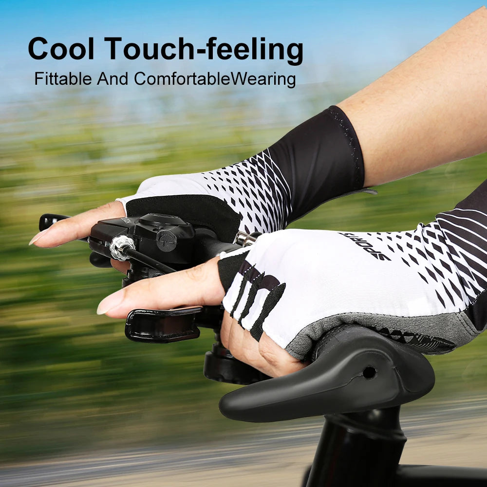 1Pair Cycling Bike Gloves,5MM Padded Half Finger Bicycle Gloves,Summer Road Bike Gloves for Cycling,Running,Working Out Peaceful Pleasures Health and Wellness
