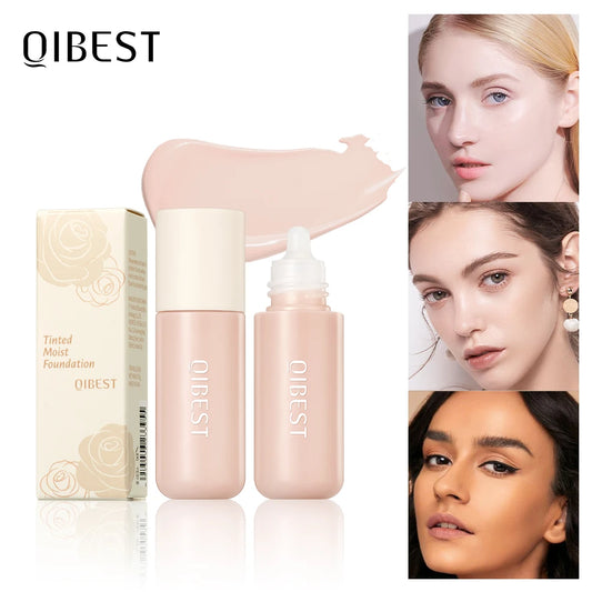 QIBEST Liquid Foundation Long-Lasting Waterproof Face Base Cream High Coverage Contour Concealer Moisturizing Makeup For Face Peaceful Pleasures Health and Wellness
