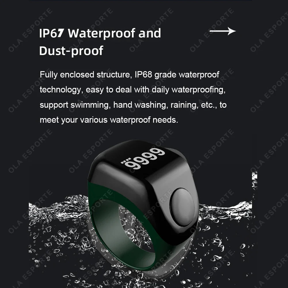 Smart Bluetooth Zikr Tasbih Ring Counter – LCD & Vibration Alert