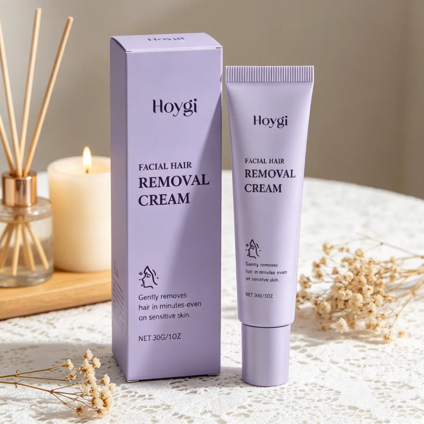 Hoygi Facial Hair Removal Cream – Gentle Depilatory 30g