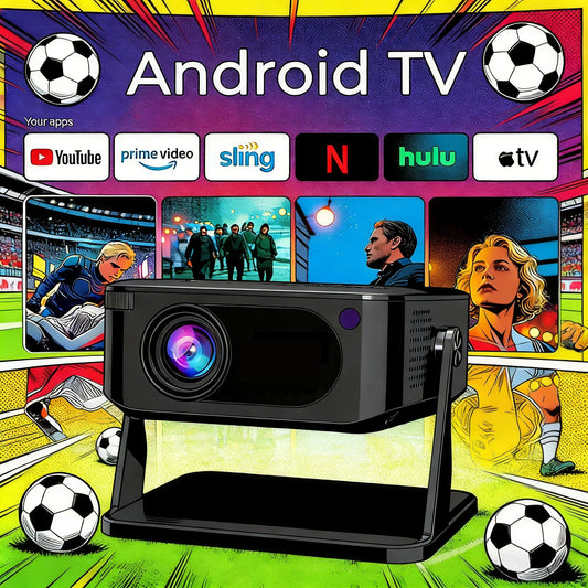 Xnano HA109 Projector 300 ANSI 720P Android11 WiFi6 BT5.0 Built-in App Smart Phone 1080P 4K Video Home Cinema Mini Projector Peaceful Pleasures Health and Wellness