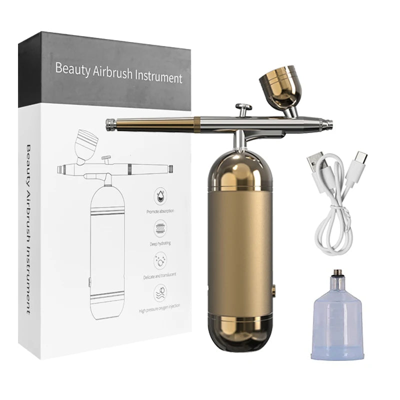 Airbrush with Compressor Airbrush Spray Gun for Painting Modeling Crafts Nail Art Wireless Portable Air Brush Painting Spray Gun Peaceful Pleasures Health and Wellness Gold