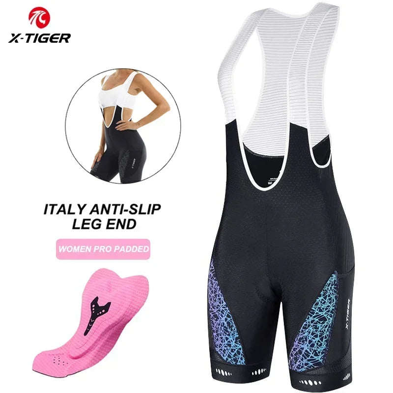 X-TIGER Women's Padded Cycling Bib Shorts – MTB & Road