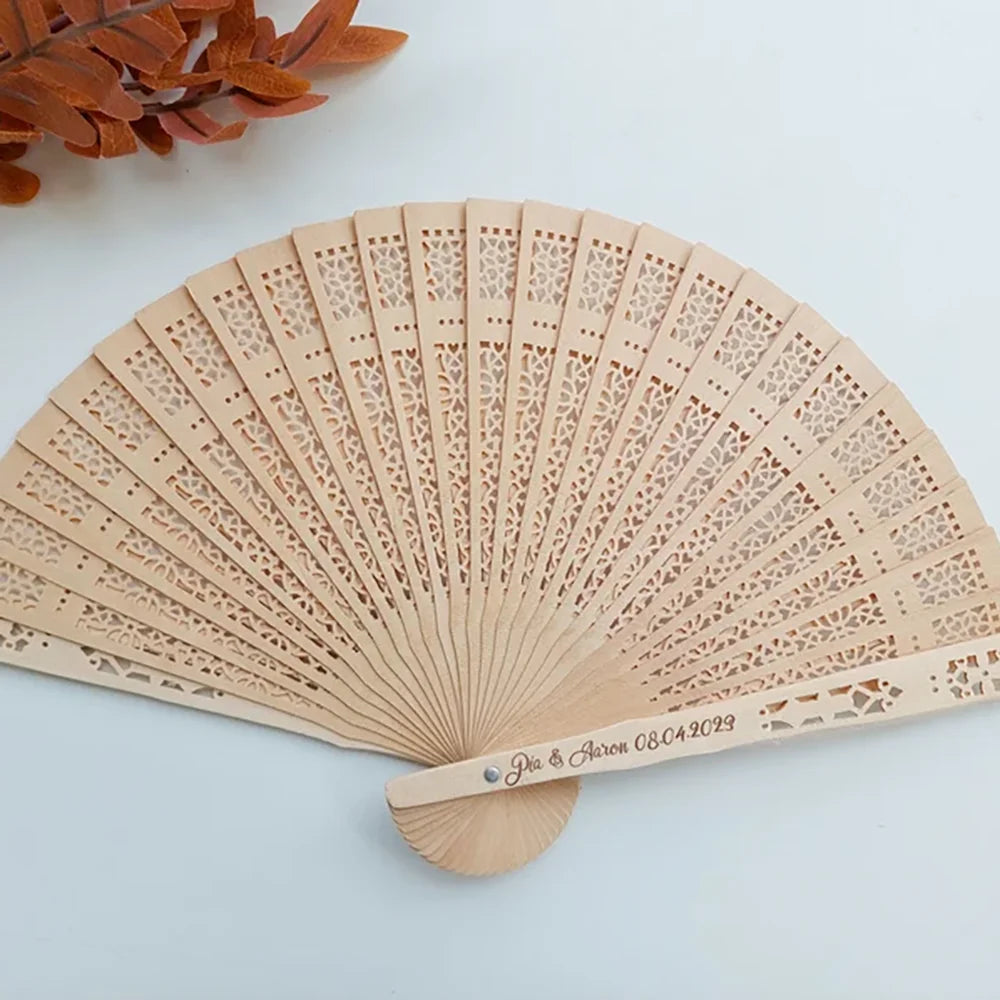 Personalized Wooden Hand Fan | Wedding & Bridal Party Favor