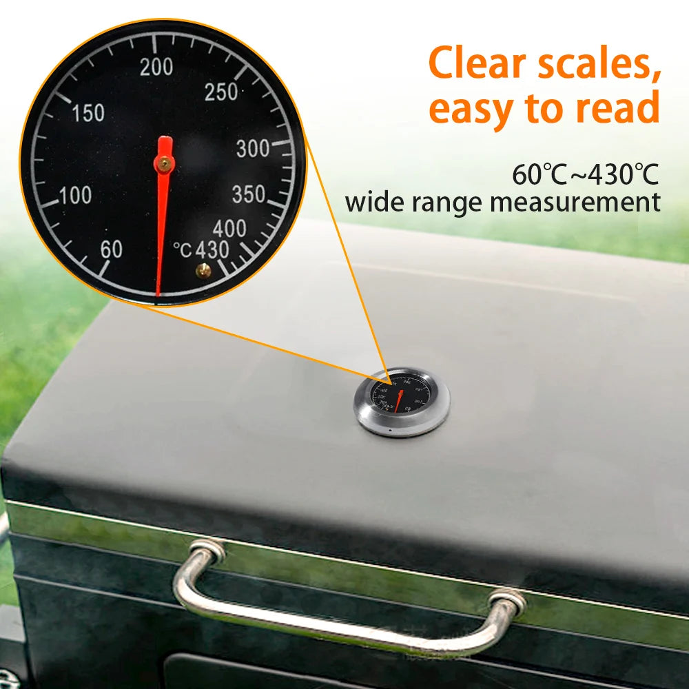 Barbecue BBQ Smoker Grill Stainless Steel Thermometer Temperature Gauge 60-430 for Kitchen Home Baking Household Cooking Peaceful Pleasures Health and Wellness