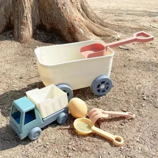 Beach Sand Toys Wagon Set – Dump Truck, Shovels & Rake for Kids Beach Sand Toy Set Peaceful Pleasures Health and Wellness