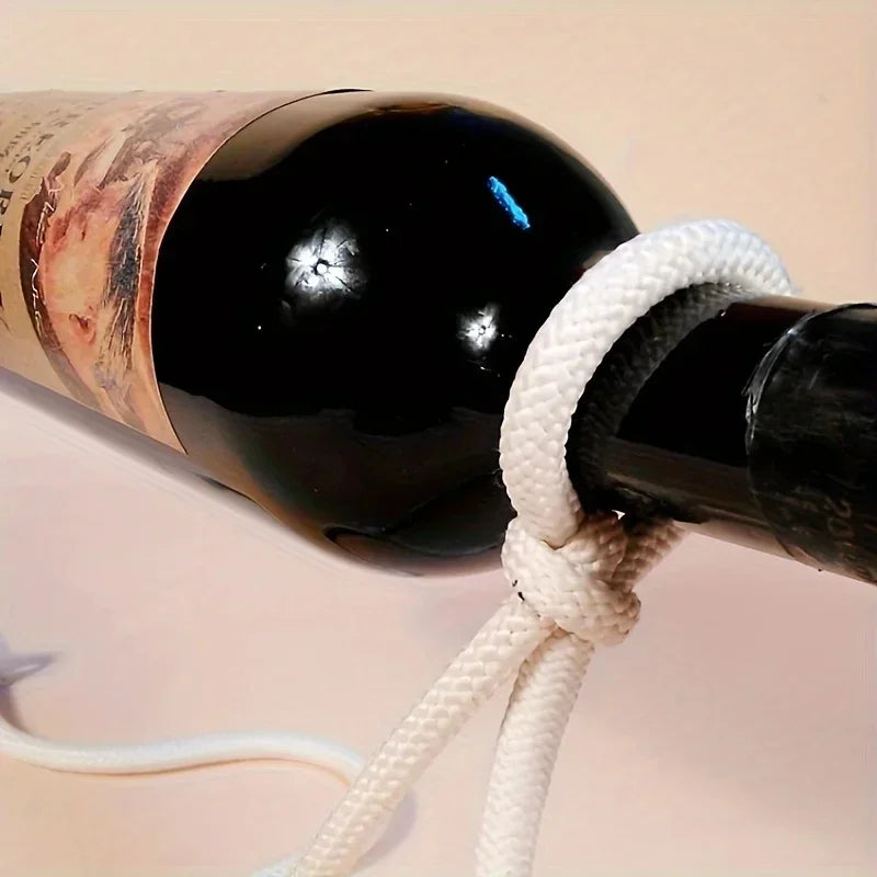 Creative Personality Fashion Wine Bottle Holder Suspended Wrought Iron Rope Chain Wine Bottle Holder Snake Ornament Decoration Peaceful Pleasures Health and Wellness