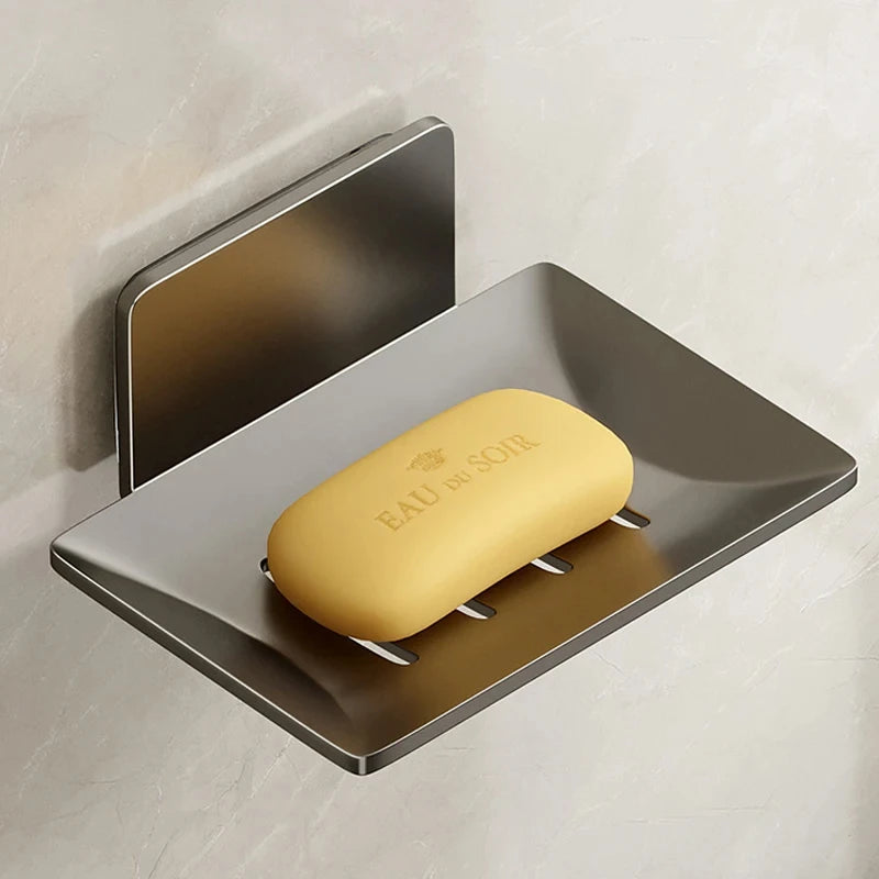 Wall Mounted Soap Dish No Drill – Space Aluminum Holder