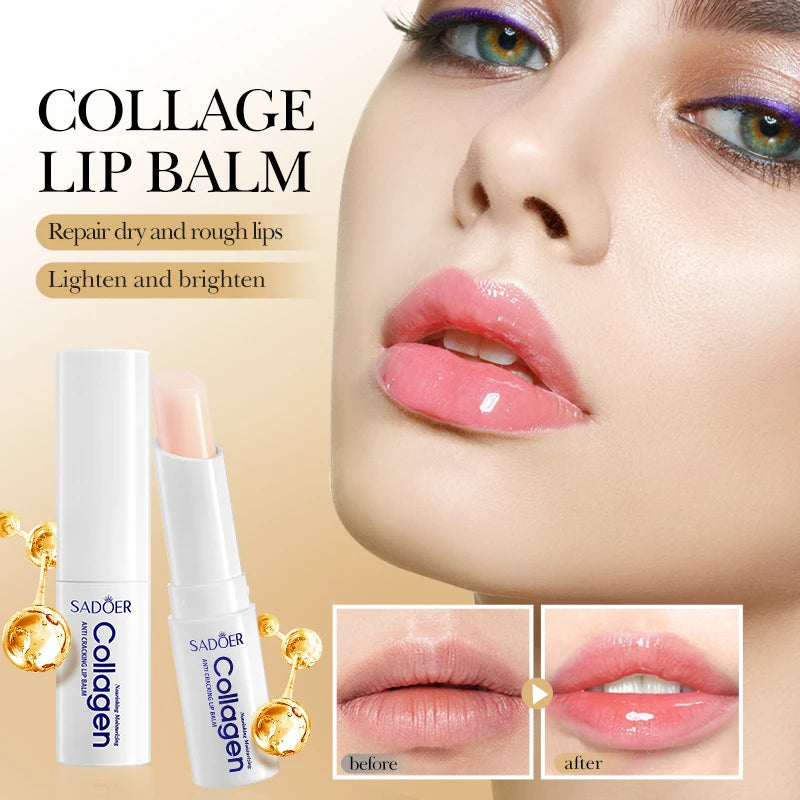 1/3/5PCS Collagen Lip Balm Moisturizing Anti-Cracking, Brightening & Repairing Lip Care with Nourishing Hydration ﻿ Peaceful Pleasures Health and Wellness