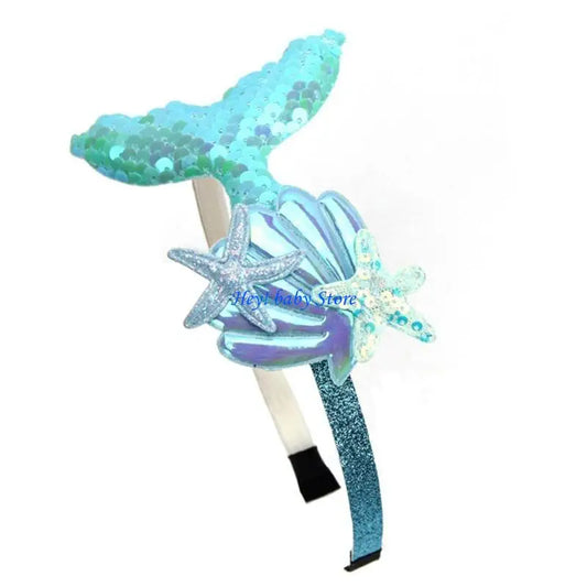Girls Mermaid Seashell Headband | Birthday Party Hair Accessory Kids Hair Accessory Peaceful Pleasures Health and Wellness Blue CN