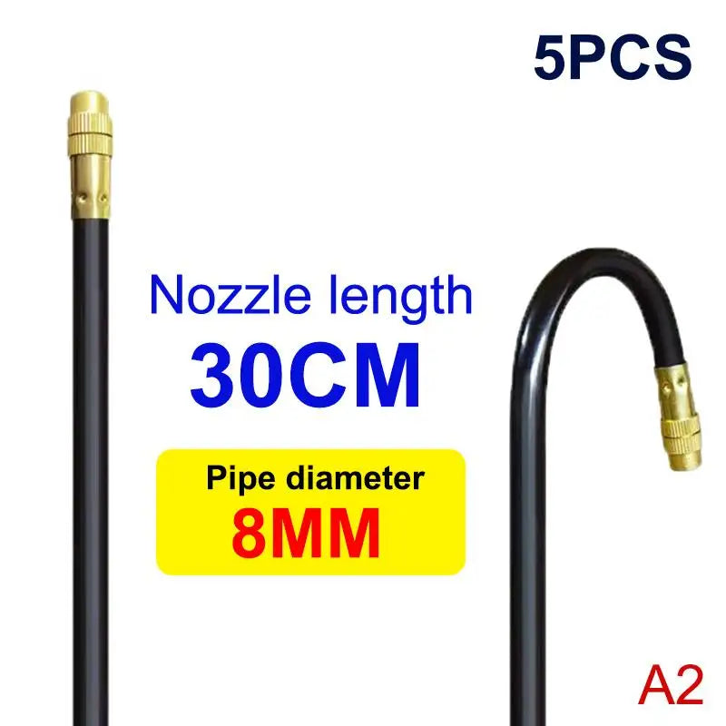 5Pcs 360° Bend Brass Misting Nozzle 8MM Quick Connect Garden Irrigation Auto Watering Adjustable Atomizer Sprayer Peaceful Pleasures Health and Wellness 30CM 5Pcs